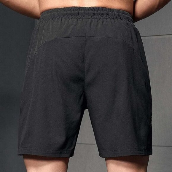 Black Casual Men's Summer Sports Shorts - Picture 2 of 5